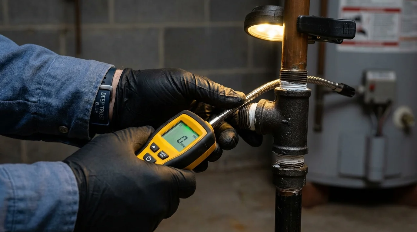 Gas leak detection with electronic sniffer by Johns Plumbing LLC in Olean
