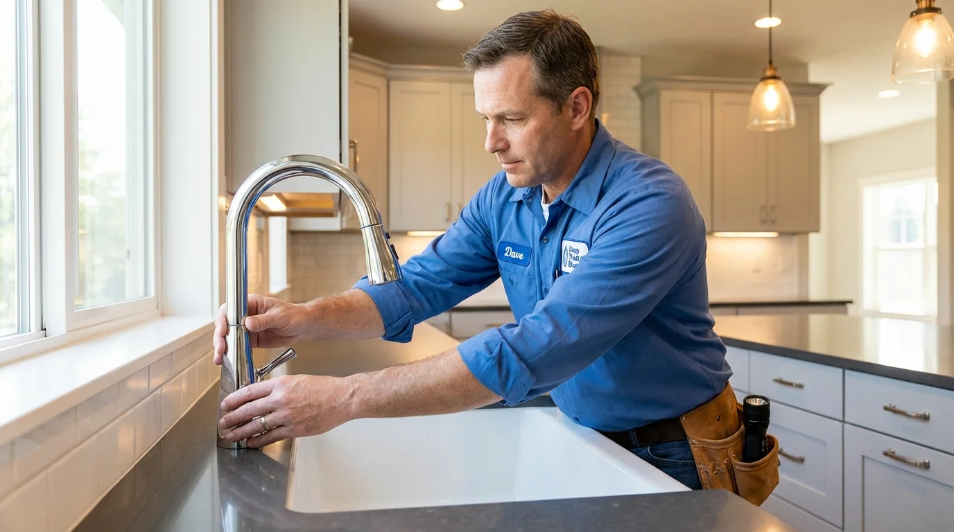 Kitchen faucet installation by Johns Plumbing LLC in Olean